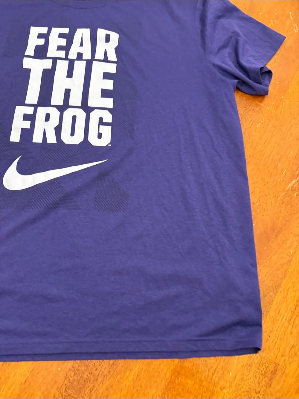 Nike Purple Dri-FIT Tee with White 'Fear The Frog' Graphic TCU xxl